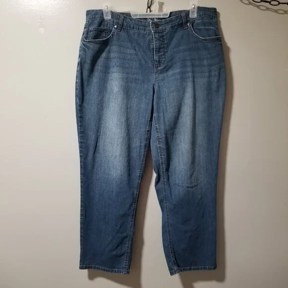 Terra Sky Jeans Terra Sky Distressed Straight Jeans 6w